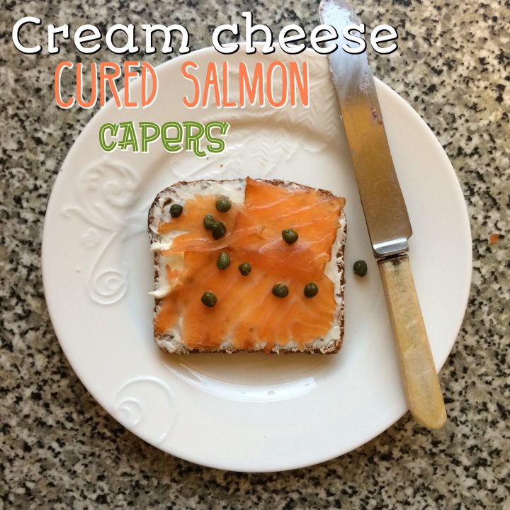 Cream cheese, cured salmon and capers FAB